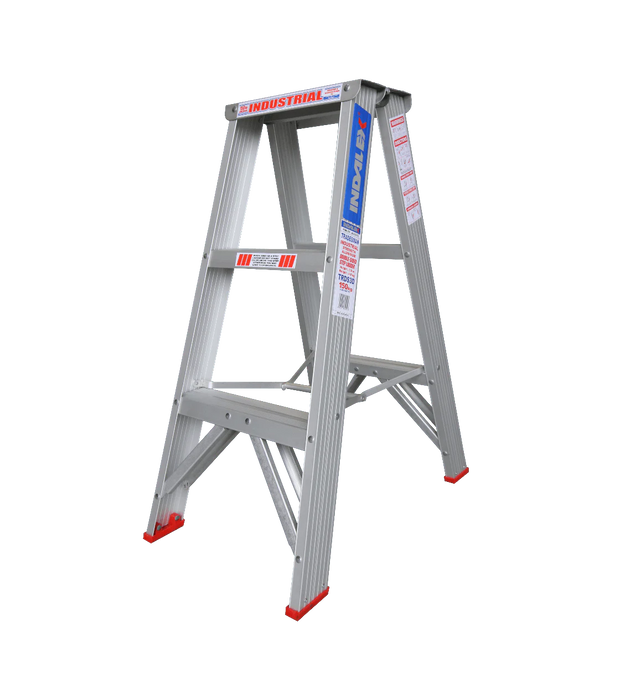INDALEX Tradesman Aluminium Double Sided Step Ladder 3FT 0.9M