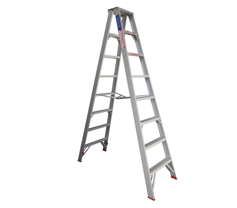 INDALEX Tradesman Aluminium Double Sided Step Ladder 8FT 2.4M
