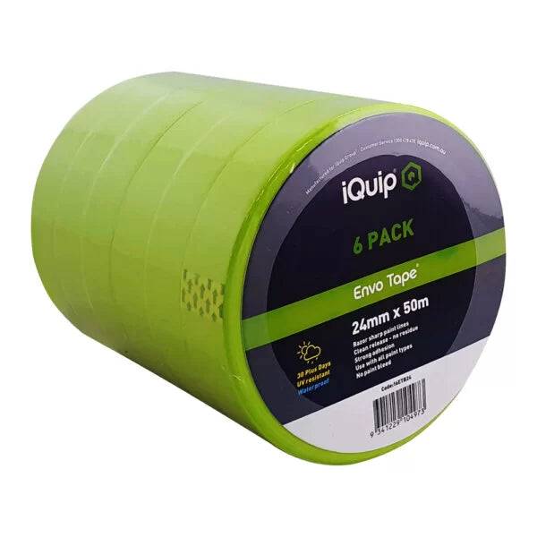 iQuip Green Envo Tape 24mm x 50m 6 pack