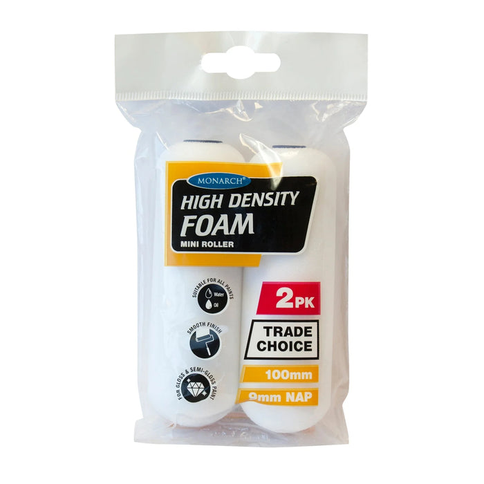 Monarch High Density Foam 9mm Mini Rollers 100mm