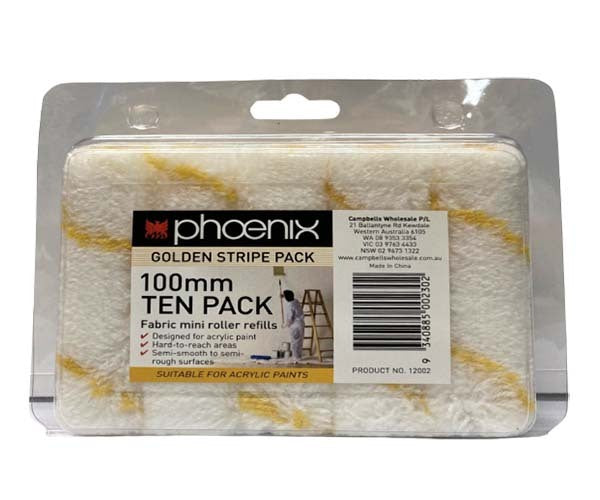 Phoenix 100mm 10pk Gold Stripe Mini Fabric Covers