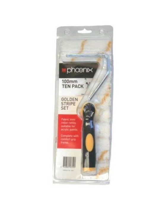 Phoenix 100mm Mini Gold Stripe Cover 10pk With Handle